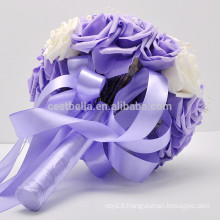 Bouquet de mariage en satin artificiel de haute qualité